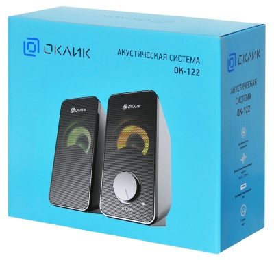 Колонки Оклик OK-122 2.0 черный 6Вт