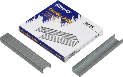 Скобы для степлера 23/8 Kw-Trio 0238 оцинкованные кор.карт. (упак.:1000шт.)