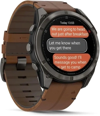 Смарт-часы Garmin Fenix 8 Pro 51мм 1.4" AMOLED корп.серый рем.песочный разм.брасл.:135-225мм (010-03199-40)