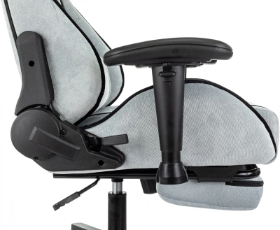 Кресло игровое Zombie Drift/F серо-голубой/черный крестов. пластик подст.для ног