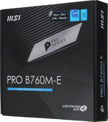 Материнская плата MSI PRO B760M-E Soc-1700 Intel B760 2xDDR5 mATX AC`97 8ch(7.1) GbLAN+VGA+HDMI