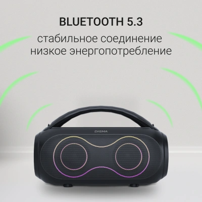 Колонка порт. Digma D-PS1532 черный 60W 2.0 BT 10м 3600mAh (PS1532B)