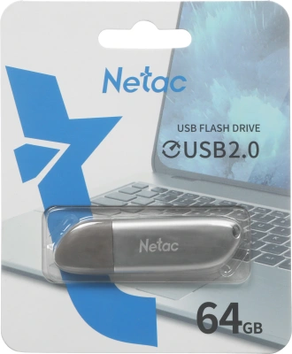 Флеш Диск Netac 64Gb U352 NT03U352N-064G-20PN USB2.0 серебристый