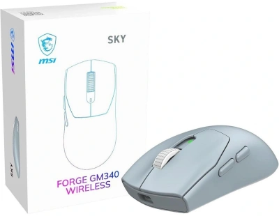 Мышь MSI Forge GM340 голубой оптическая 12000dpi беспров. BT/Radio USB 5but (S12-4301770-HH9)