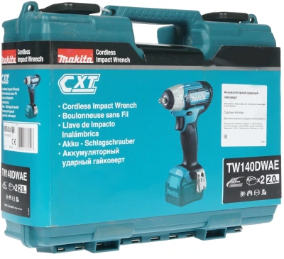 Гайковерт Makita TW140DWAE аккум. патрон:квад.3/8" (кейс в комплекте)