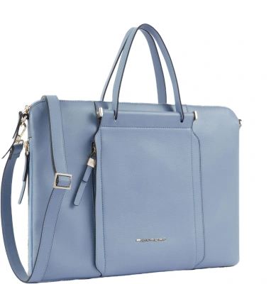 Деловая сумка женская Piquadro Circle CA4021W92/AZ3 с отделением для ноутбука 15.6" голубая натур.кожа