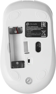 Мышь Оклик 509MW white белый оптическая 1600dpi беспров. USB для ноутбука 4but (1885186)