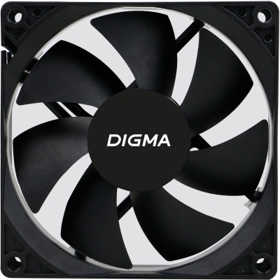 Вентилятор для корпуса Digma DFAN-90 90х90x25 черный 3-pin 4-pin (Molex) 23дБ Ret