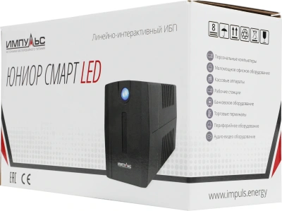 Источник бесперебойного питания Импульс Юниор Смарт 800 480Вт 800ВА черный