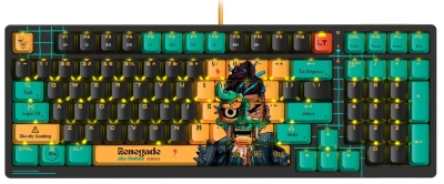 Клавиатура A4Tech AT98 Renegade черный/зеленый USB for gamer LED (AT98) кабель 1.8м