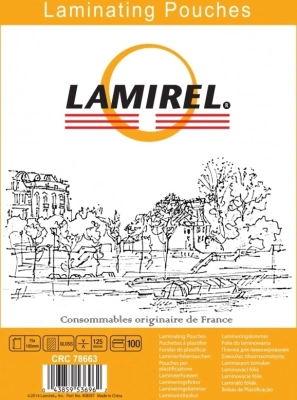Пленка для ламинирования Fellowes 125мкм A7 (100шт) глянцевая 105x75мм Lamirel (LA-78663)
