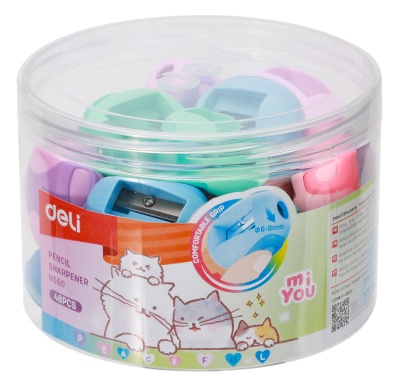 Точилка для карандашей ручная Deli MiYou EH550 1 отверстие пластик ассорти туба