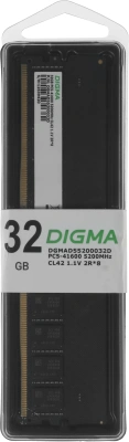 Память DDR5 32GB 5200MHz Digma DGMAD55200032D RTL PC5-41600 CL42 DIMM UDIMM 288-pin 1.1В dual rank Ret