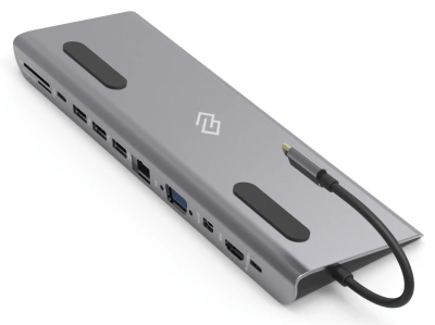 Стыковочная станция Digma DS-990UC_G USB Type-C серый 1xHDMI 1xDP 1xVGA 1xRJ-45 1xUSB Type-C 3xUSB 3.0