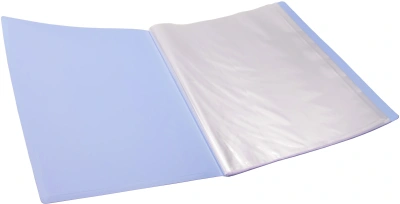 Папка-портфолио с 40 прозр.вклад. Silwerhof SCR-P40AZURE A4 пластик 0.7мм карм.на лиц.стор. голубой