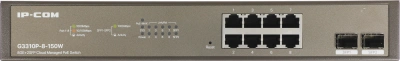 Коммутатор IP-Com G3310P-8-150W (L2) 8x1Гбит/с 2xКомбо(1000BASE-T/SFP) 2SFP 8PoE 130W управляемый