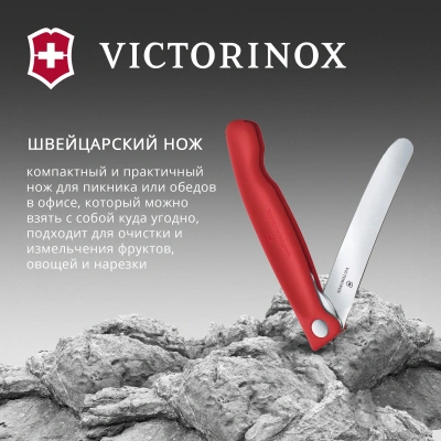 Нож кухонный Victorinox Swiss Classic 6.7801.FC1 стальной универсальный для овощей лезв.110мм прямая заточка красный карт.коробка