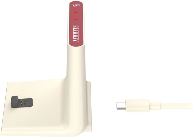 Мышь A4Tech Bloody R72 Ultra Duo белый/красный оптическая 20000dpi беспров. USB/USB-C 7but (R72 ULTRA DUO PIXELS RED)