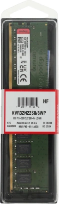Память DDR4 8GB 3200MHz Kingston KVR32N22S8/8WP RTL PC4-25600 CL22 DIMM 288-pin 1.2В single rank Ret