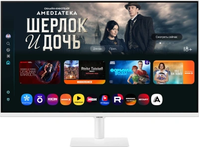 Монитор Samsung 32" M7 S32FM703UIXCI белый VA LED 16:9 HDMI M/M матовая 3000:1 300cd 178гр/178гр 3840x2160 60Hz 4K USB 6.8кг