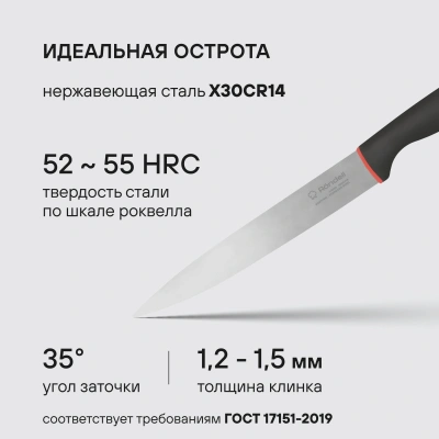 Набор ножей кухон. Rondell Urban RD-1010 компл.:4предм. разд.дос. черный/красный блистер