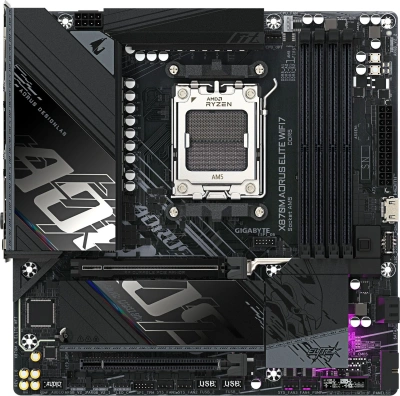 Материнская плата Gigabyte X870M AORUS ELITE WIFI7 Socket AM5 AMD X870 4xDDR5 mATX AC`97 8ch(7.1) 2.5Gg RAID+HDMI