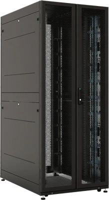 Шкаф серверный ЦМО (ШТК-СП-42.8.12-88АА-9005) напольный 42U 800x1200мм пер.дв.перфор.2ств. 2 бок.пан. задн.дв.перфор.2-хст. направл.под винты 1350кг черный 883мм 174кг 120град. 1950мм IP20 сталь