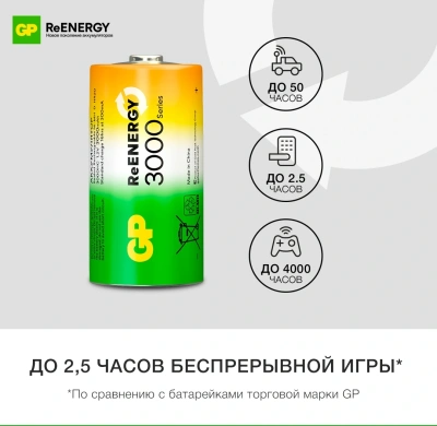 Аккумулятор GP 300CHC C NiMH 2000mAh (2шт)