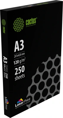 Бумага Cactus CS-LPA3120250 A3 марка A/120г/м2/250л./белый CIE170% для лазерной печати