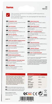 Кабель Hama 00187212 USB (m)-Lightning (m) 1.5м черный