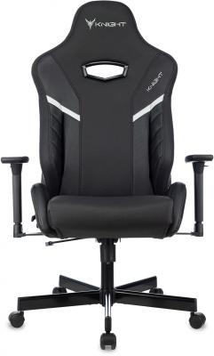 Кресло игровое Knight Thunder 5X черный экокожа с подголов. крестов. металл