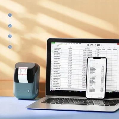 Термопринтер Niimbot B1 Pro (1747727) 300dpi 40мм/с/USB/BT для печ.этик. голубой