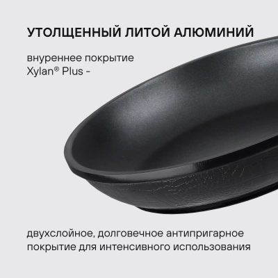 Сковорода Rondell Escurion RDA-867 круглая 24см покрытие: Xylan Plus ручка съемная (без крышки) черный