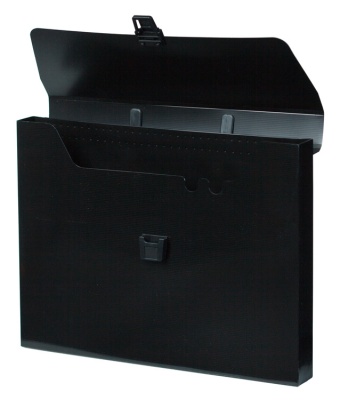 Портфель Бюрократ ДеЛюкс DLPP01BLCK 1 отдел. A4 пластик 0.7мм черный