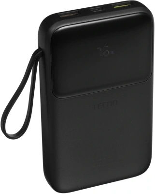 Мобильный аккумулятор Tecno Pocket S101Q 10000mAh QC3.0/PD3.0 22.5W 2.4A 2xUSB-A/USB-C черный