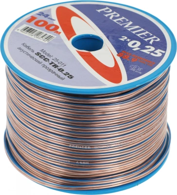 Кабель акустический Premier SCC-TR CCA 100м. прозрачный (25-011 100)