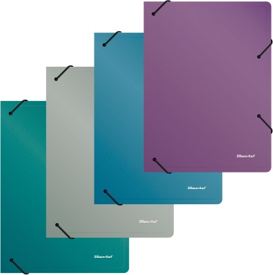 Папка архивная на резинке Silwerhof Гальвано 311915-77 полипропилен 1мм корешок 100мм A4 серебристый металлик