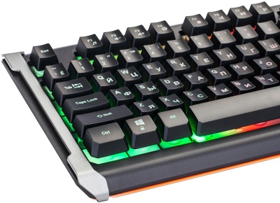 Клавиатура Оклик 717G BLACK DEATH черный/оранжевый USB Multimedia for gamer LED (476395) кабель 1.5м
