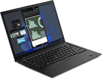 Ноутбук Lenovo ThinkPad X1 Carbon Gen 10 Core i7 1260P 16Gb SSD512Gb Intel Iris Xe graphics 14" OLED 2.8K (2880x1800) Windows 11 Pro black WiFi BT Cam (21CB007ART)