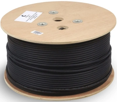 Кабель информационный Cabeus STP-4P-Cat.6a-SOLID-OUT-LSZH-UV кат.6A U/FTP 4 пары LSZH универсальный 305м черный