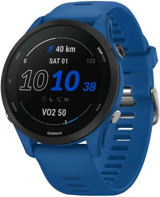 Смарт-часы Garmin Forerunner 255 33мм 1.3" корп.черный рем.синий (010-02641-11)
