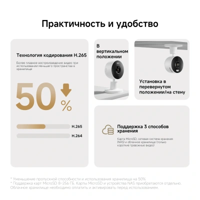 Камера видеонаблюдения IP Xiaomi Smart Camera C100 Wi-Fi 2.8-2.8мм цв. корп.:белый (BHR07VOGL)
