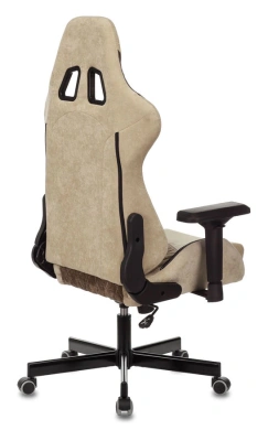 Кресло игровое Zombie VIKING 7 KNIGHT Fabric коричневый/бежевый ткань/эко.кожа с подголов. крестов. металл