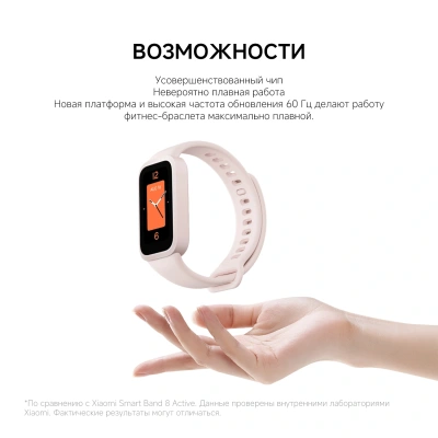 Фитнес-трекер Xiaomi Smart Band 9 Active TFT корп.:розовый рем.:розовый (BHR9917GL)