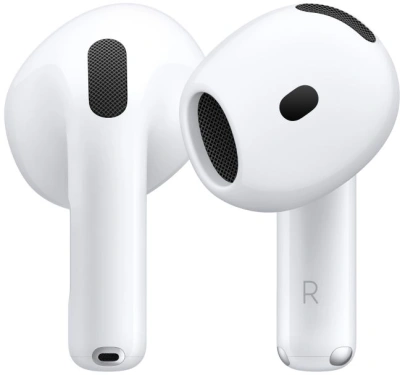 Гарнитура вкладыши Apple AirPods 4 A3050,A3053,A3058 белый беспроводные bluetooth в ушной раковине (MXP63ZA/A)