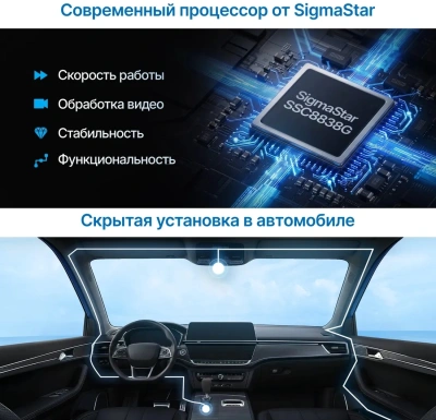 Видеорегистратор TrendVision Proof 360 GPS Ultra черный 2Mpix 2160x3840 2160p 150гр. GPS SigmaStar SSC8838G