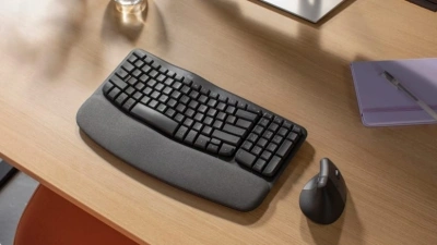 Клавиатура Logitech Wave Keys графитовый USB беспроводная BT/Radio slim Ergo LED (подставка для запястий) (920-012319)