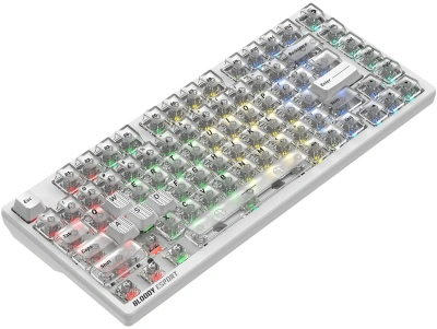 Клавиатура A4Tech MS76 механическая белый USB Multimedia for gamer LED кабель 1.8м