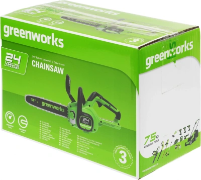 Цепная пила Greenworks GD24CS30K2 аккум. дл.шины:12" (30cm) 1аккум. 2Ач ЗУ (2007007UA)