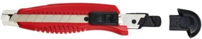Нож канцелярский Kw-Trio 03713 шир.лез.18мм усиленный 2 сменных лезвия металл ассорти блистер
